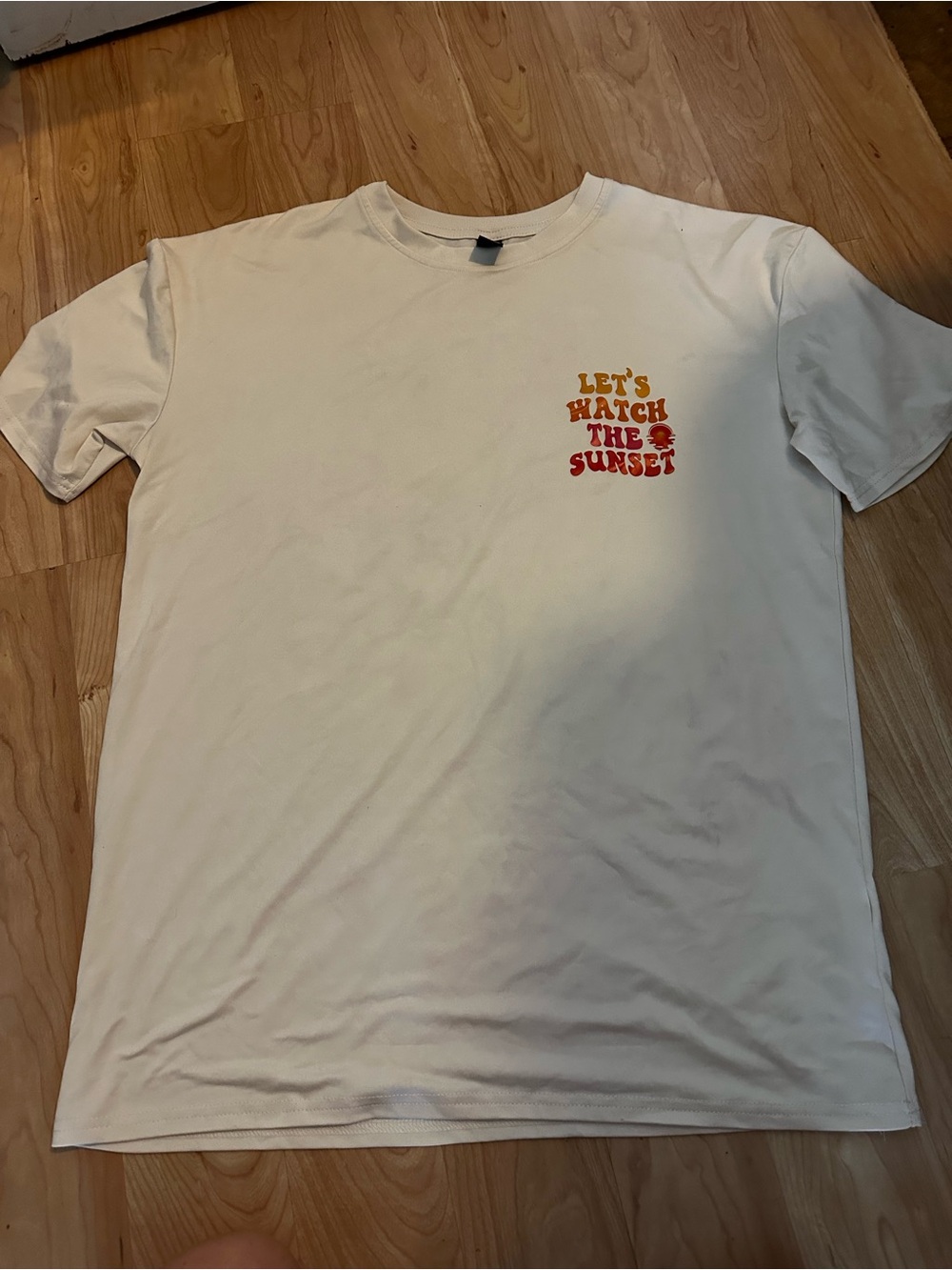 Women’s Cream Graphic Tee - "Let's Watch the Sunset"